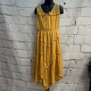 Yellow Ruffled Kids Casual Dress